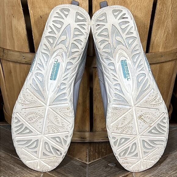 Merrell Enlighten Vex Drizzle Leather Gray Green Slip-On Flats Loafers Womens 7 - Picture 10 of 11